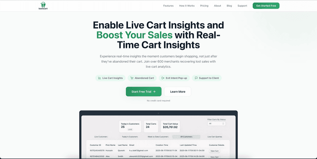 Back2Cart case study